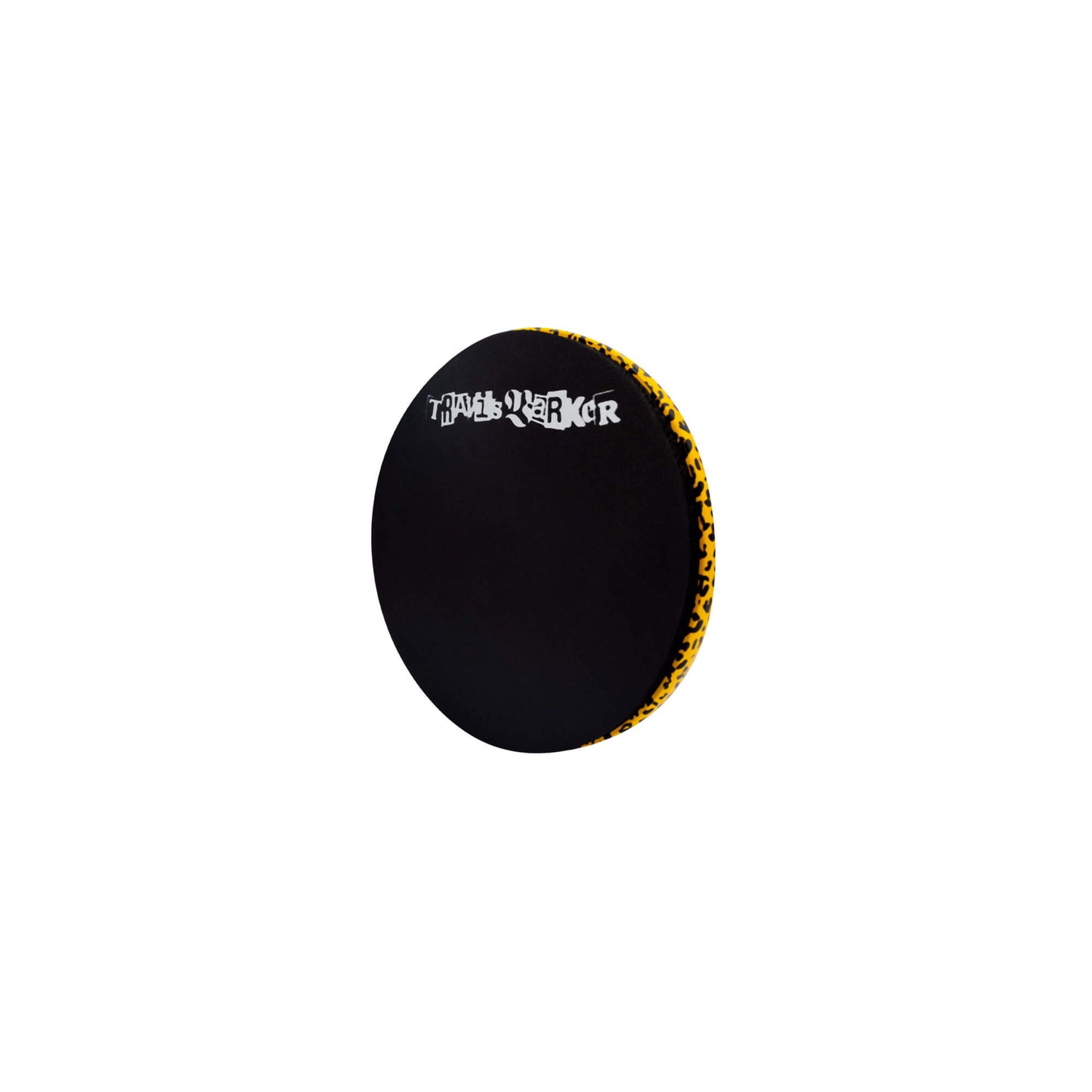 Slight side profile of the 6 Inch Travis Barker Signature Practice Pad