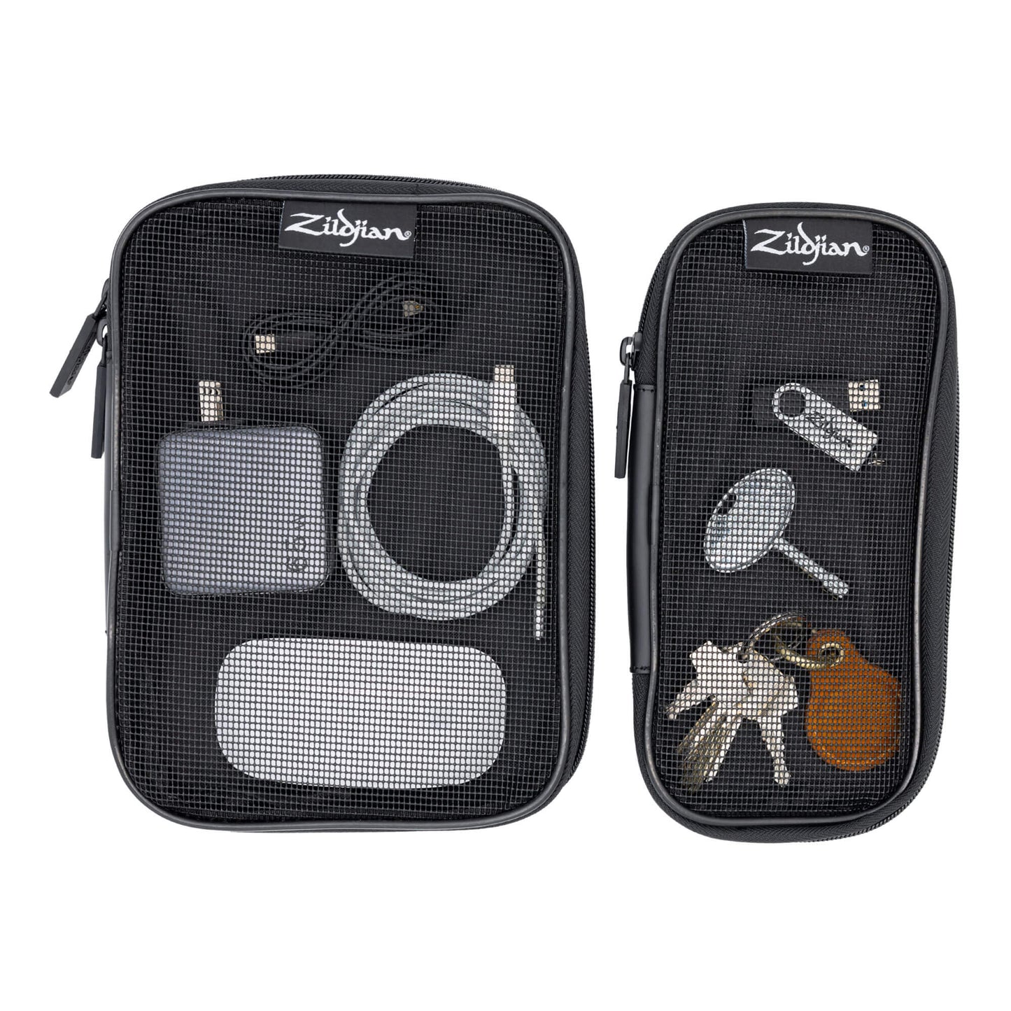 Black Zildjian Accessory Pouches with contents