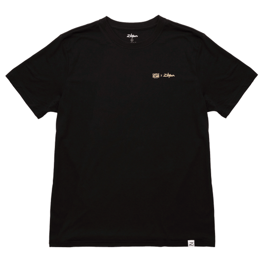 Front side of exclusive Castle Island Brewery / Zildjian Tee